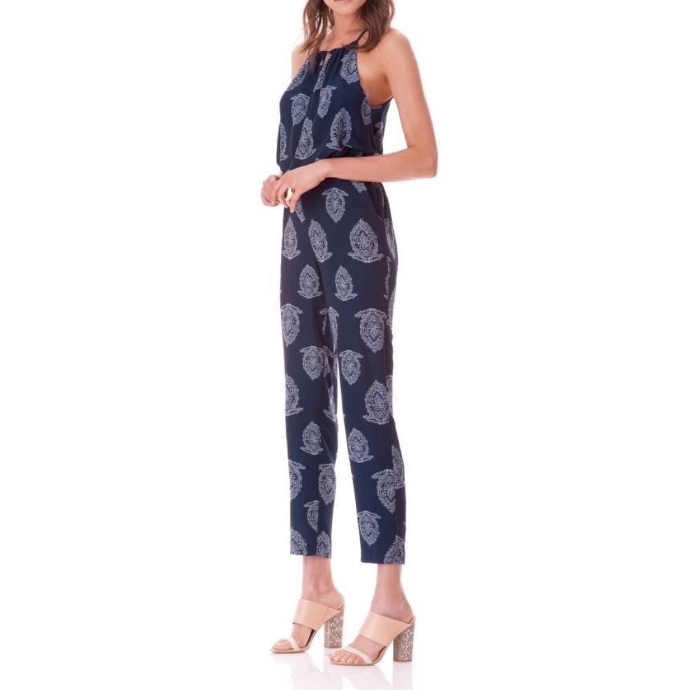 Sam Edelman Halter Jumpsuit in Medallion Navy